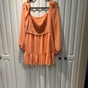 Wilfred Apricot Chiffon Smocked Blouse